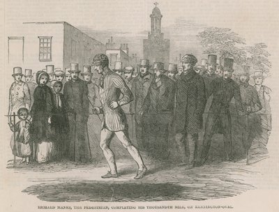 Richard Manks, the Pedestrian, Completing His Thousandth Mile on Kennington Oval by English School