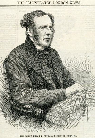 Right Rev Dr Pelham, Bishop of Norwich from The Illustrated London News October 14th, 1865 by English School
