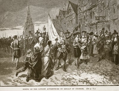 Rising of the London Apprentices on behalf of Charles, illustration from Cassell