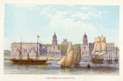 River Thames: Greenwich Hospital by English School