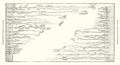 Rivers of the Eastern and Western Hemispheres by English School
