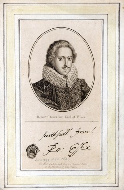 Robert Devereux, 3rd Earl of Essex, His Seal and Autograph by English School