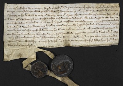 Robert Tybetot: Undertaking to serve in the Holy Land: 1270. Paen de Chaworth: Undertaking to serve in the Holy Land: 1270 by English School