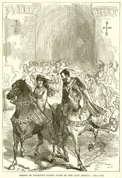 Robert of Normandy Paying Court to the Lady Sibylla by English School