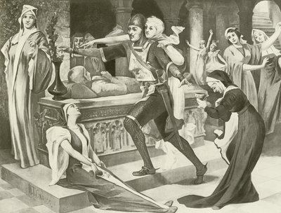 Robert the Devil, Act III Scene III (engraving) by English School
