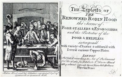 Robin Hood and his mother entertained by Esq Gamnell at Gamnell Hall, frontispiece to 