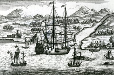 Robinson Crusoe Escaping Cambodia Enters a Port in the North Part of China by English School