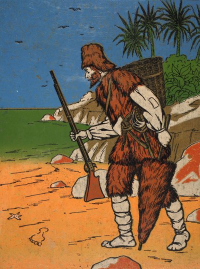 Robinson Crusoe, illustration from The Story of Robinson Crusoe: An adaptation for children following Defoe