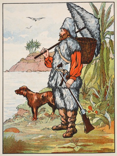Robinson Crusoe, illustration from The Story of Robinson Crusoe: An adaptation for children following Defoe