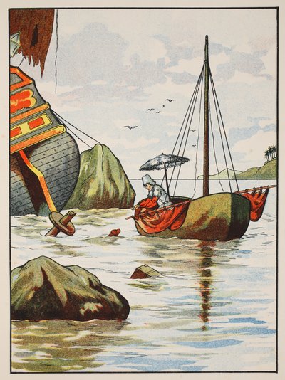 Robinson Crusoe rescuing a dog from a Spanish shipwreck by English School