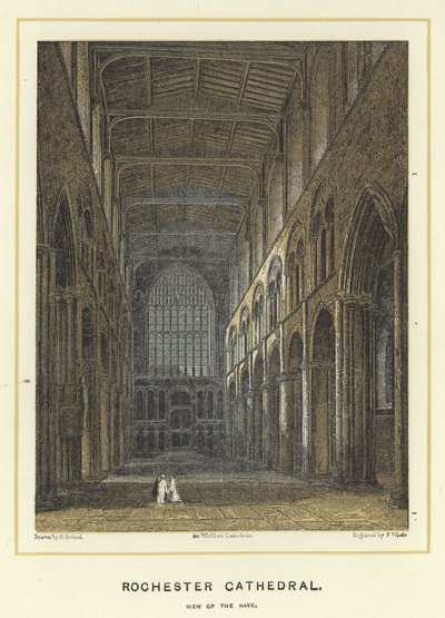 Rochester Cathedral, View of the Nave by English School