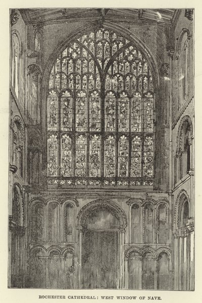 Rochester Cathedral, west window of nave by English School