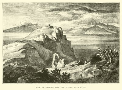 Rock of Tiberius, with the Jupiter Villa, Capri by English School