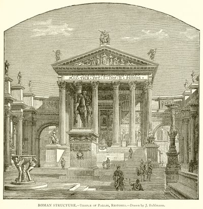 Roman Structure (Temple of Pallas, Restored) by English School