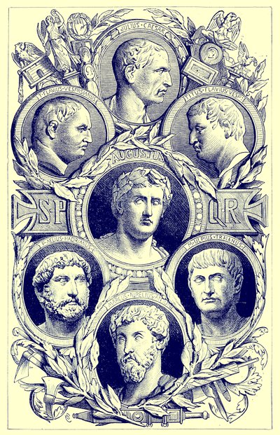 Roman Emperors (illustration from The Illustrated History of the World, published c.1880) by English School