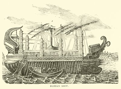Roman Ship by English School