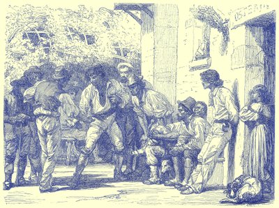 Romans Playing at Mora, Illustration from Illustrated Travels, Edited by H. W. Bates, Published c.1880 by English School