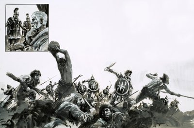 Romans versus savages by English School