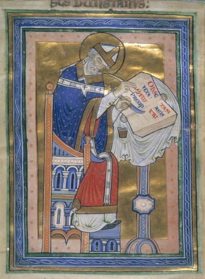 Dunstan Writes Benedictine Rule, Illustration from 