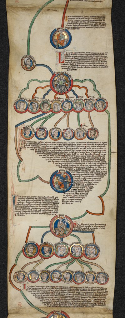 The Royal Genealogy from Steven to John, illustration from the 