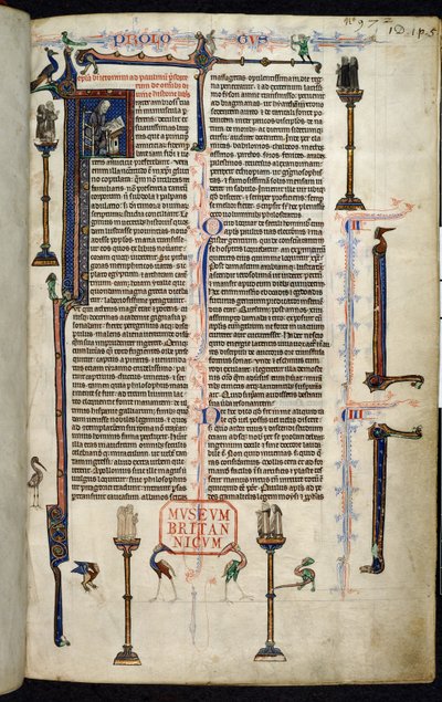 Jerome, Friars on Columns, from the Bible of William of Devon by English School
