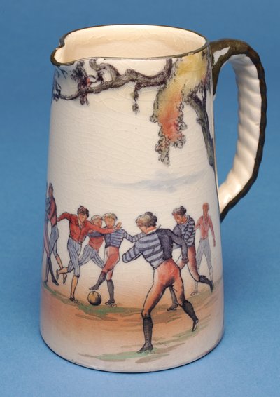 Royal Doulton jug with old English football scenes (ceramic) by English School