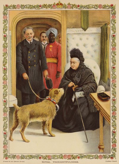 Royal Thoughtfulness - Queen Victoria at Paddington Station, making a charitable donation by English School
