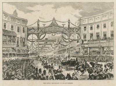 Royal procession in Regent Street by English School