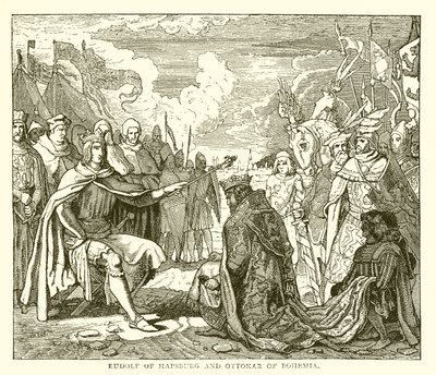 Rudolf of Hapsburg and Ottokar of Bohemia by English School
