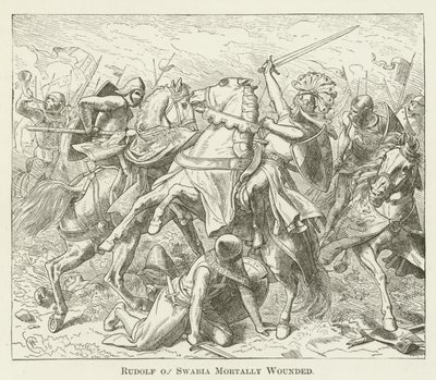 Rudolf of Swabia Mortally Wounded by English School