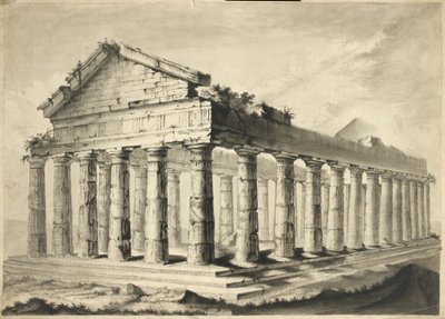 Ruined Greek Temple by English School
