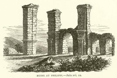 Ruins at Philippi, Acts, xvi by English School