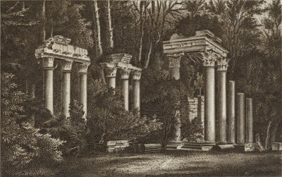 Ruins at Virginia Water by English School