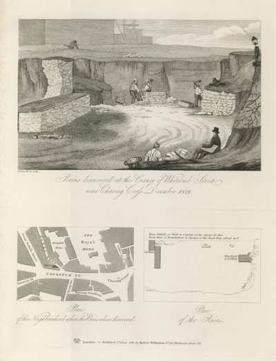 Ruins discovered at the corner of Whitcomb Street by English School