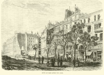 Ruins of Paris after the Siege, April 1871 by English School