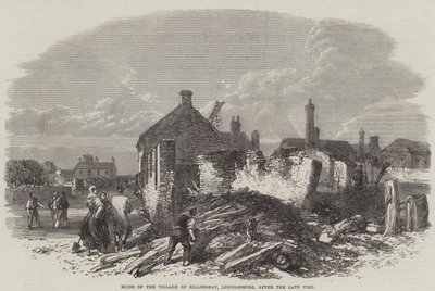 Ruins of the Village of Billinghay, Lincolnshire, after the late Fire by English School