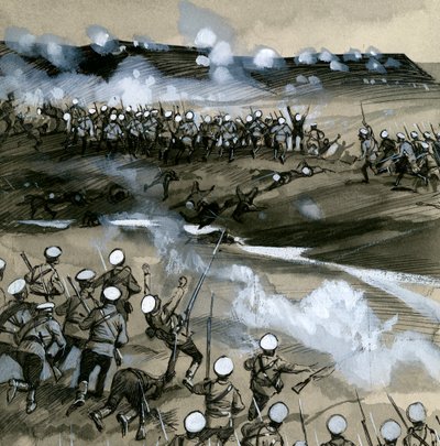 Russian soldiers being slaughtered in the attack on Plevna by English School
