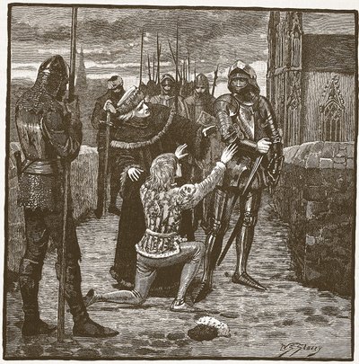 Rutland beseeching Clifford to spare his life (Illustration from Cassell