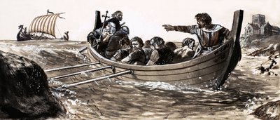 Saint Malo Escapes from Marauding Vikings by English School