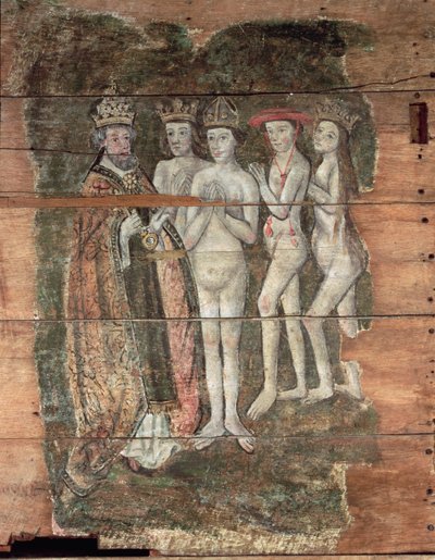 Saint Peter Receiving the Nobility, from the Wenhaston Doom, c.1500-20 by English School