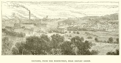 Saltaire from the North-West, near Shipley Green by English School