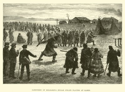 Samoyedes of Khabarova (Yugar Strait) Playing at Games by English School