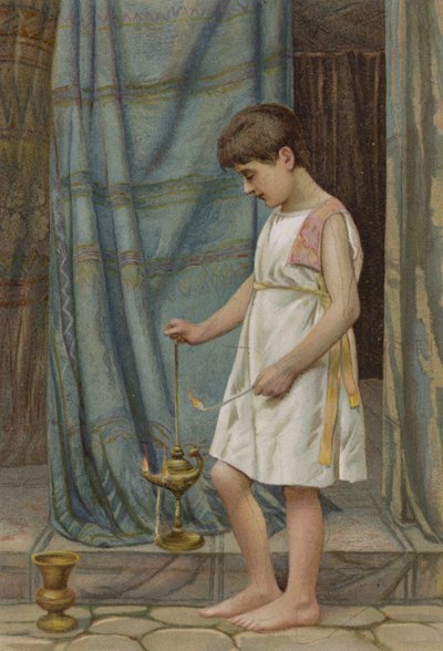 Samuel in the Temple by English School