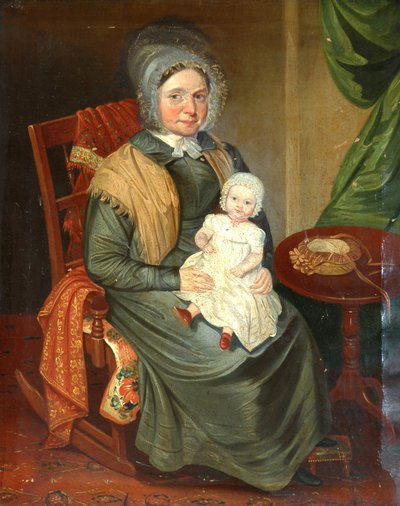 Sarah Barrett with a Child by English School