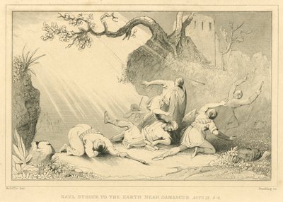 Saul Struck to the Earth near Damascus, Acts IX, 3-4 by English School