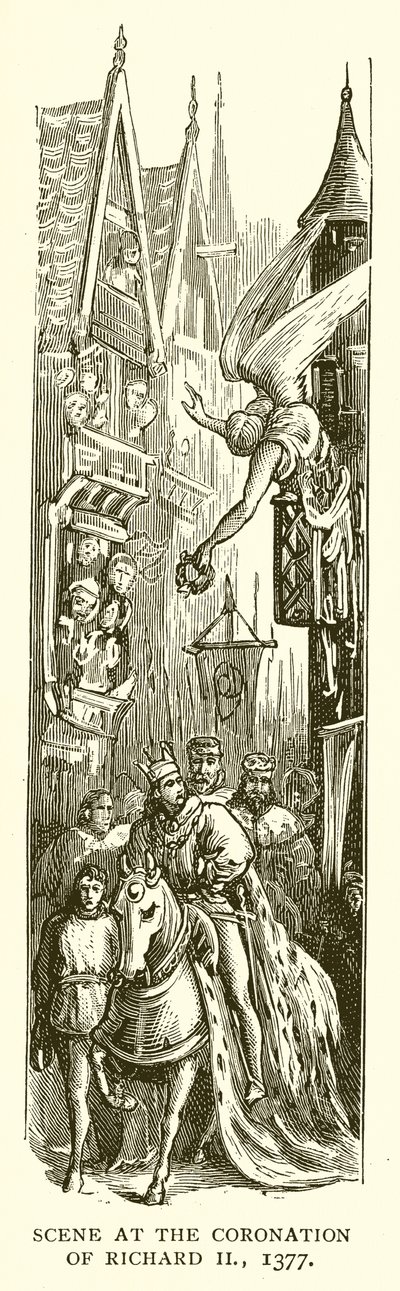 Scene at the Coronation of Richard II, 1377 by English School