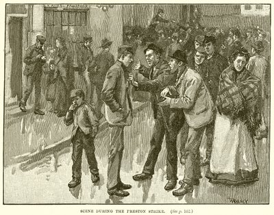 Scene During the Preston Strike by English School