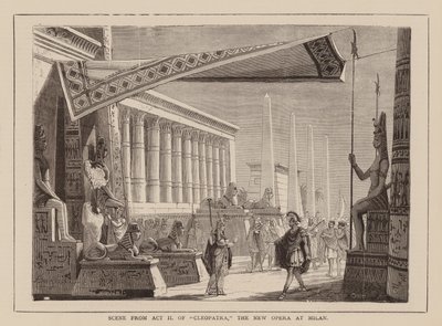 Scene from Act II of "Cleopatra," The New Opera at Milan by English School