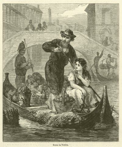Scene in Venice by English School