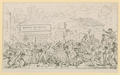 Scene of London life by English School